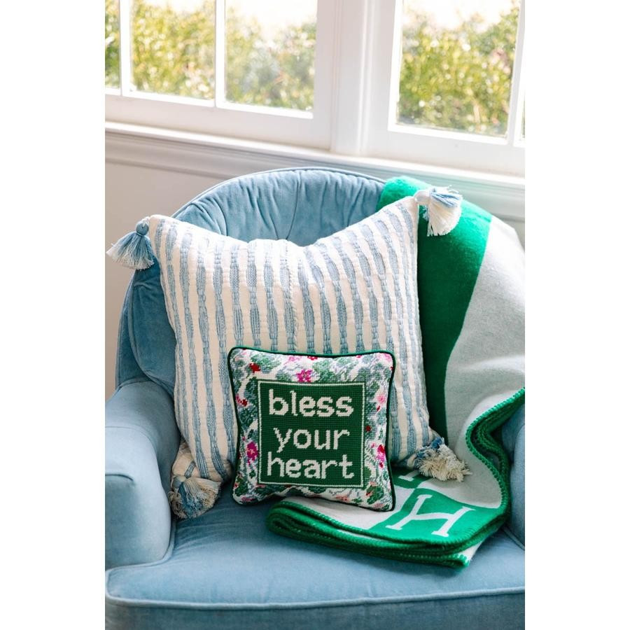 Bless Your Heart Needlepoint Pillow | Palm Beach Collective