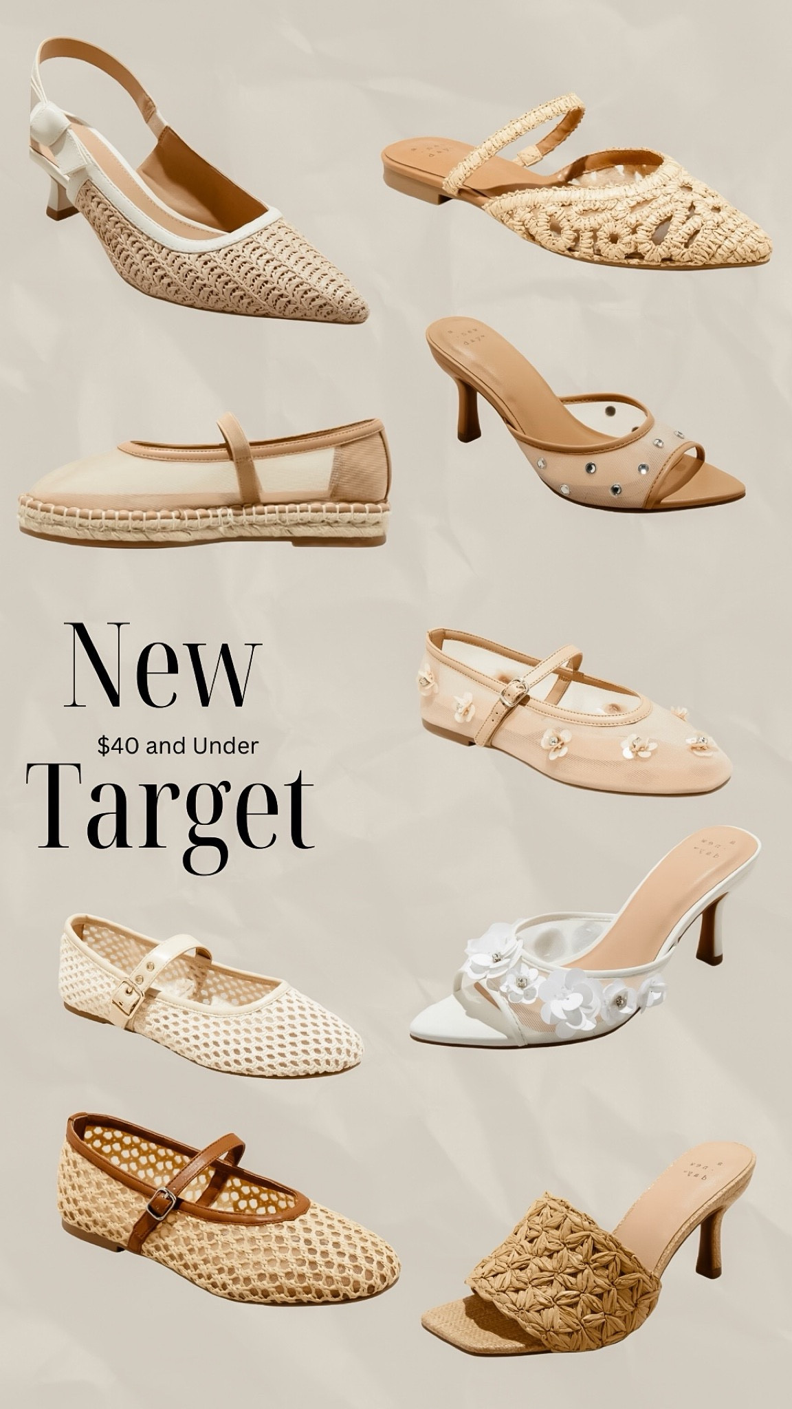 New Target Arrivals for Spring
All $40 and under









target, targetstyle, Kitty heels, Mary Jane shoes, spring 2025, neutral shoes, target shoes, targetsale, spring outfit 

#liketkit #LTKOver40 #LTKShoeCrush #LTKSeasonal
@shop.ltk
https://liketk.it/53TCk

#LTKShoeCrush #LTKSeasonal #LTKOver40