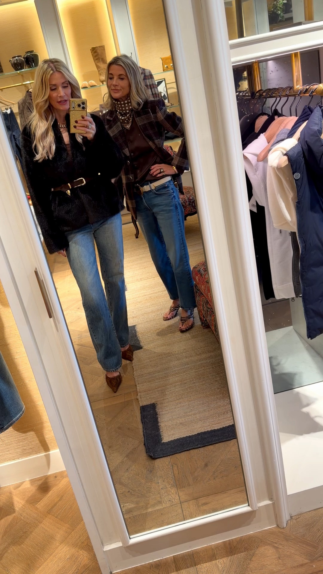 Two fabulous fall jackets from Veronica Beard, and I honestly can't pick a favorite.

	1.	My faux fur jacket: It looks exactly like mink, and it's absolutely stunning. I love wearing it belted to define the waist. I'm in a size XS.
	2.	Janet's plaid blazer: Plaid is everywhere this season, and this one has such a beautiful print. She's wearing a size 00.

Both jackets fit true to size.

Which one would you wear first, the faux fur or the plaid? Let me know in the comments 👇

#LTKgrwm #LTKootd #LTKOver40