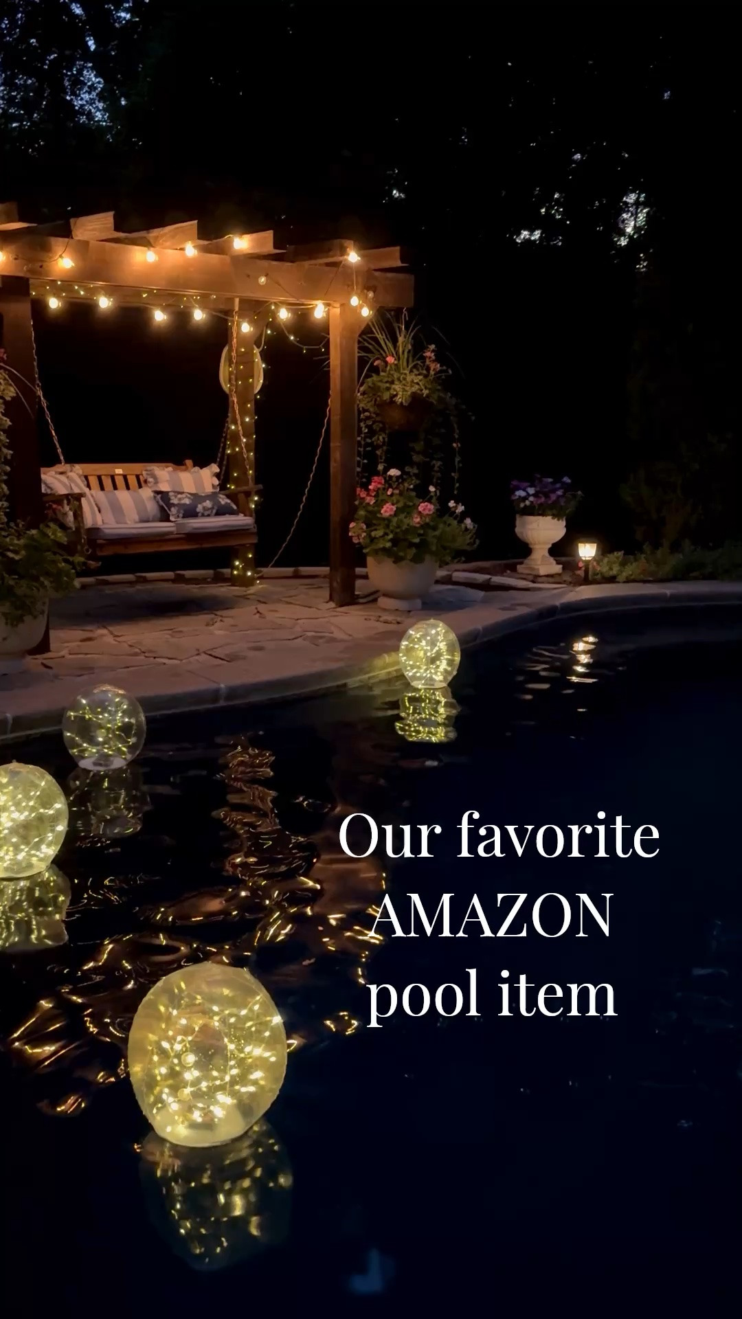 These solar powered floating ball pool lights do NOT disappoint. We look forward to watching them light up every night at dusk.They have different modes

#LTKSeasonal #LTKHome #LTKSaleAlert