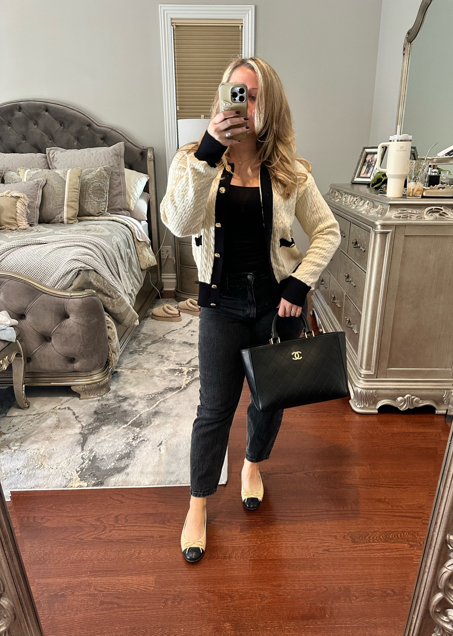 Outfit of the day, loving cardigans with gold buttons this season 

#LTKSeasonal #LTKstyletip #LTKfindsunder50