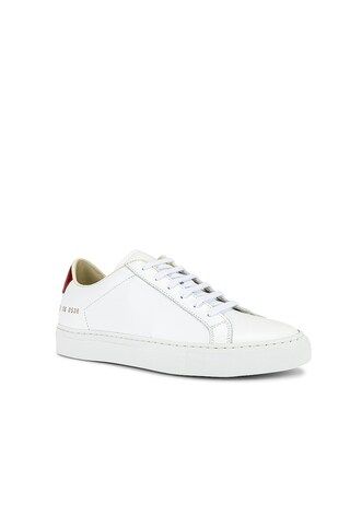 Common Projects Retro Low Sneaker in White & Red from Revolve.com | Revolve Clothing (Global)