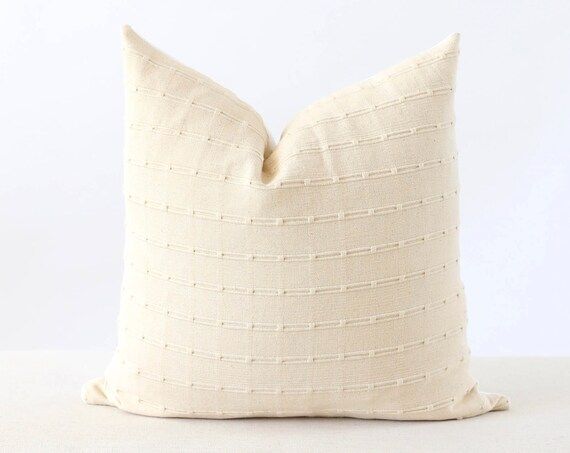 Cream Stripe Pillow Covers Textured Dash Stripe Modern | Etsy | Etsy (US)