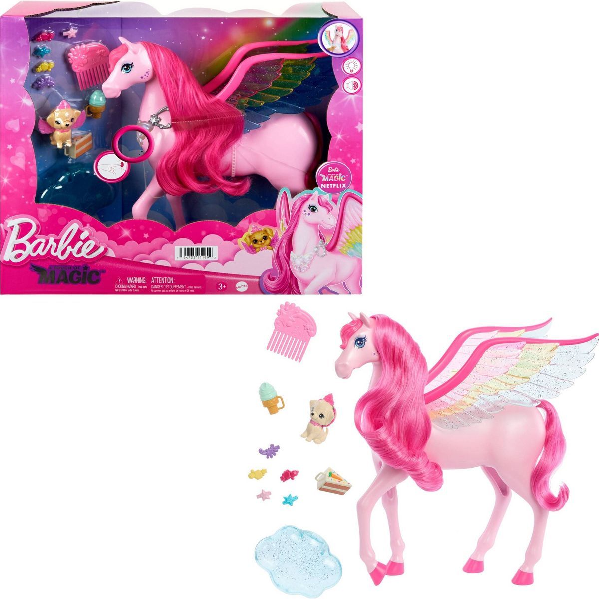 Barbie A Touch of Magic Pink Pegasus with Puppy, Lights and Sounds | Target
