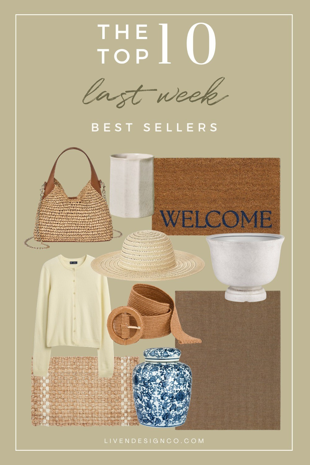 Last week bestselling items. Home decor. Woven belt. Doormat. Target decor. Woven handbag. Rattan bag. Yellow cardigan. Planter. Walmart planter. Utensil crock. Kitchen decor. Straw hat. Outdoor rug. Patio decor. 

#LTKSeasonal #LTKHome #LTKSaleAlert