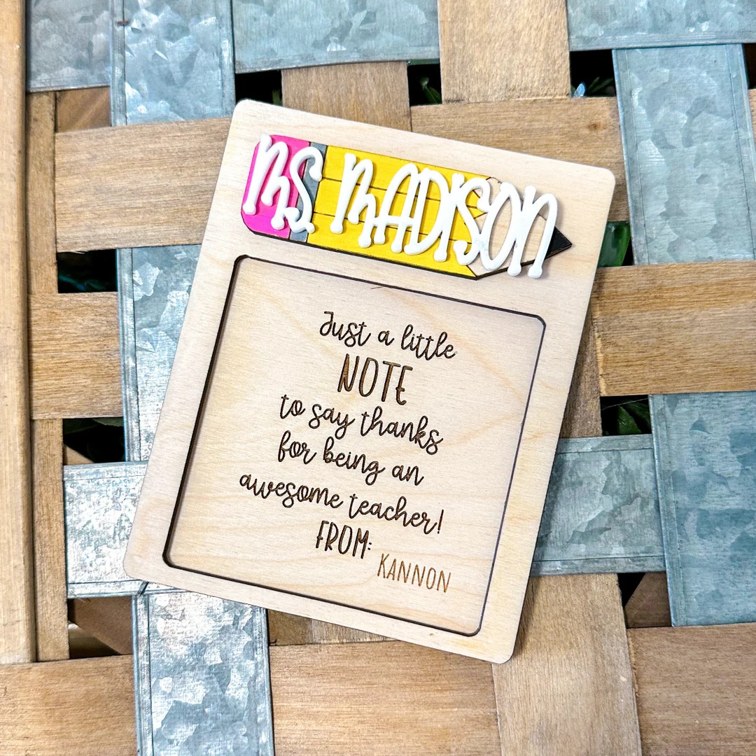 Custom Teacher Sticky Note Holder, Personalized Teacher Gift, Teacher Appreciation Week, End of S... | Etsy (US)