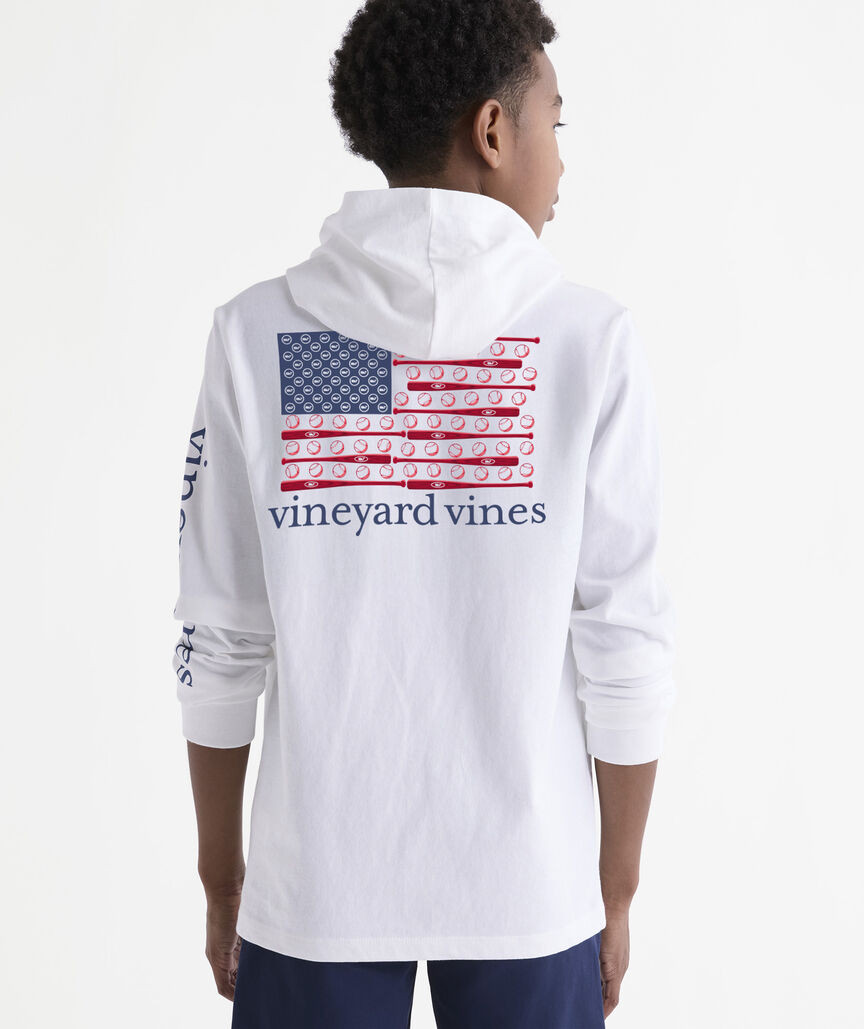 Boys' USA Baseball Flag Long-Sleeve Hoodie Tee | vineyard vines