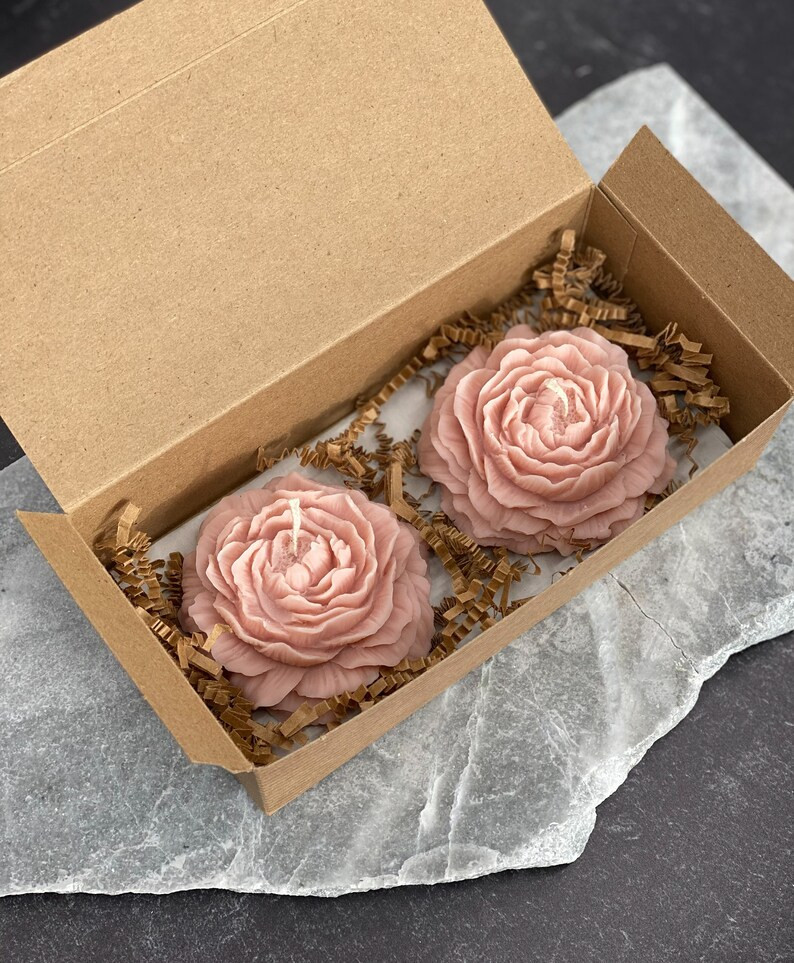 2 Dust Pink Peony Candles Flower Candles Home Decor Candle | Etsy | Etsy (US)