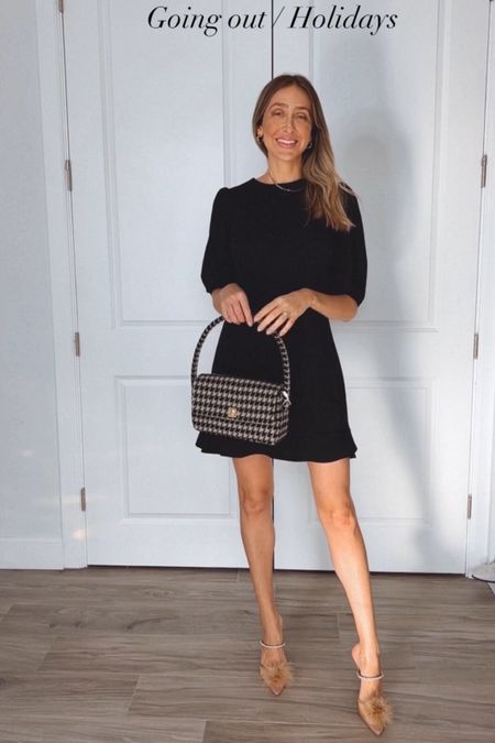casual outfit idea
This black dress is the perfect cute and elegant dress to go out or even for the holidays

Everything fits true to size.
I am wearing a size small on everything 

Follow my shop @alinelowry on the @shop.LTK app to shop this post and get my exclusive app-only content!

#LTKitbag #LTKshoecrush #LTKstyletip