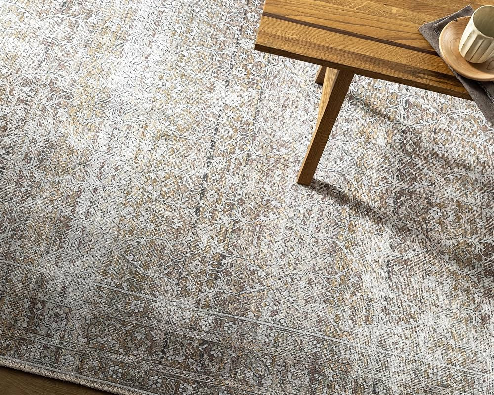 Surya Our PNW Home x Rainier Updated Traditional Washable Area Rug, 5'3" x 7'3", Taupe | Amazon (US)