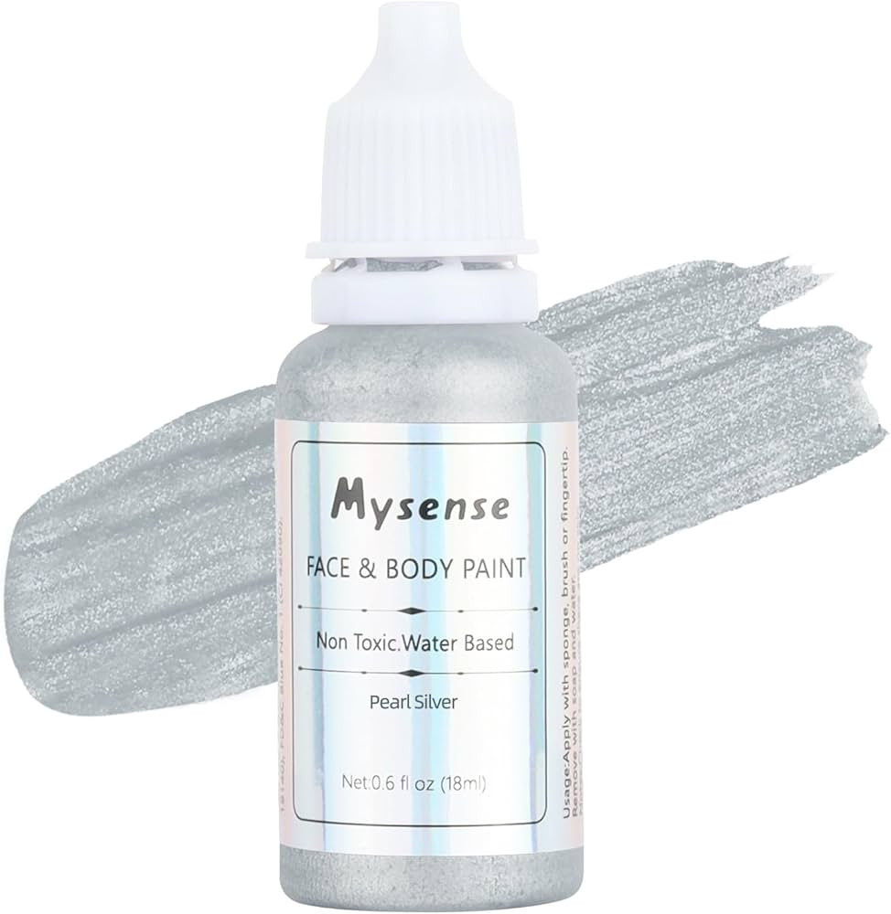 Mysense Pearl Silver Face Body Paint,Water Based Washable Face Paint,Non-toxic Cream Body Paint f... | Amazon (US)