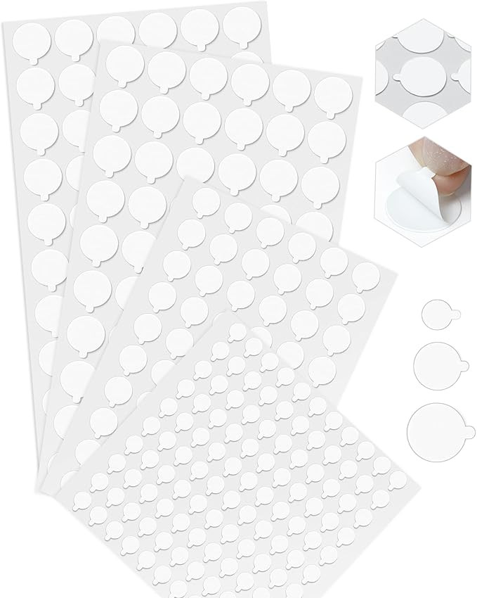 FIVEIZERO Double Sided Adhesive Dots, 0.4", 0.6", 0.8" Clear Removable Glue Sticky Dots for Wall ... | Amazon (US)