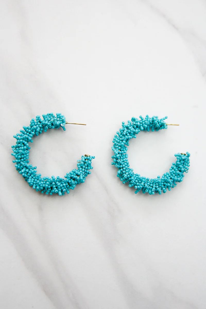 Fall Fiesta Hoop Earrings - Teal | The Impeccable Pig