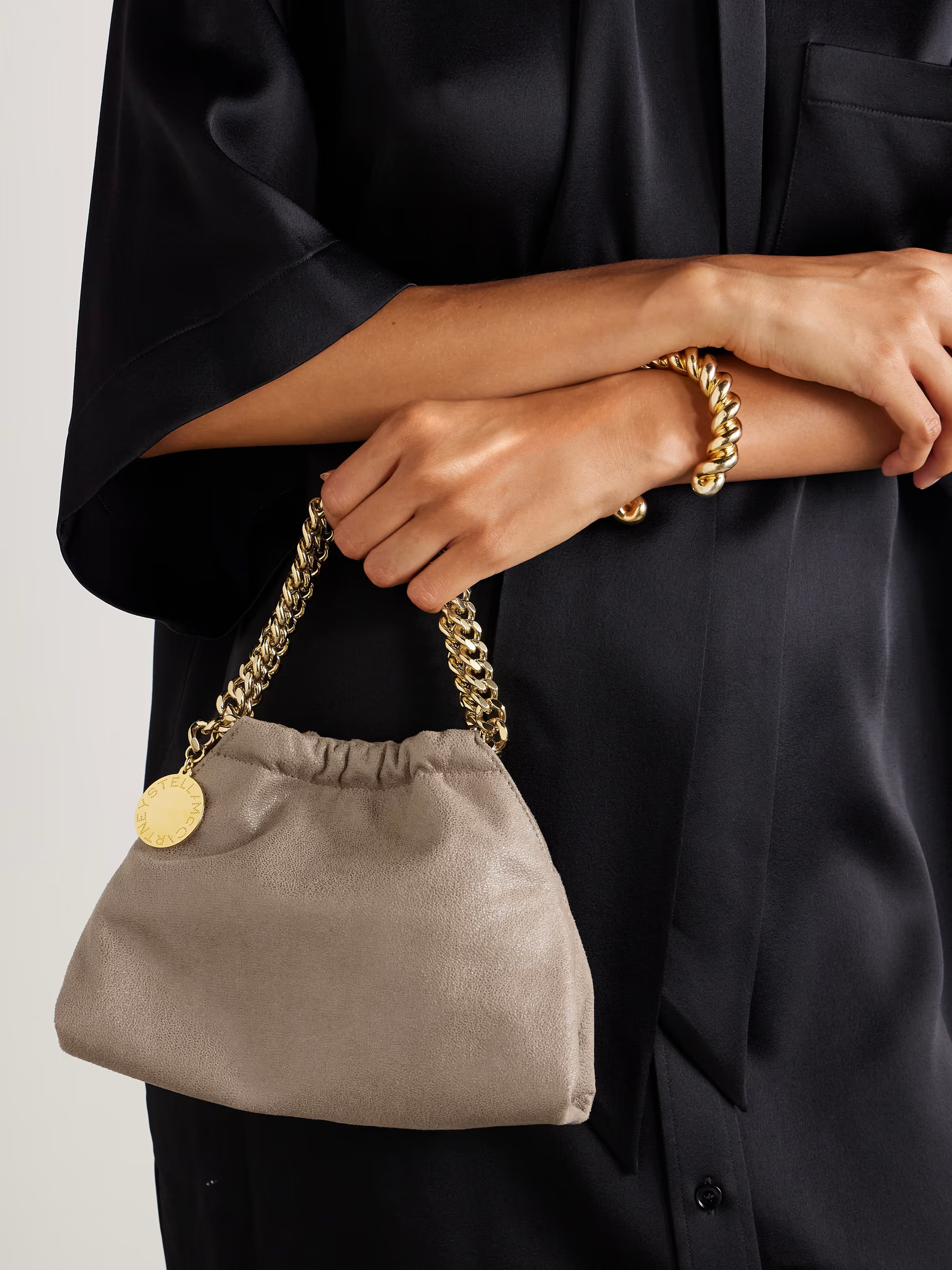 Falabella mini vegan shoulder bag - sage green - One Size | NET-A-PORTER (US)