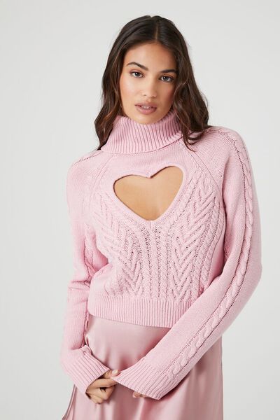 Heart Cutout Turtleneck Sweater | Forever 21 (US)