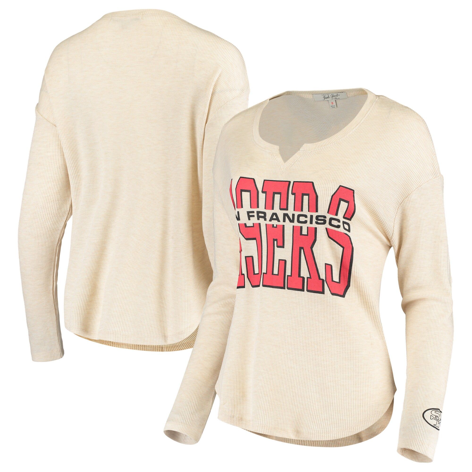 San Francisco 49ers Junk Food Women's Sunday Historic Logo Tri-Blend Thermal Long Sleeve T-Shirt ... | Fanatics