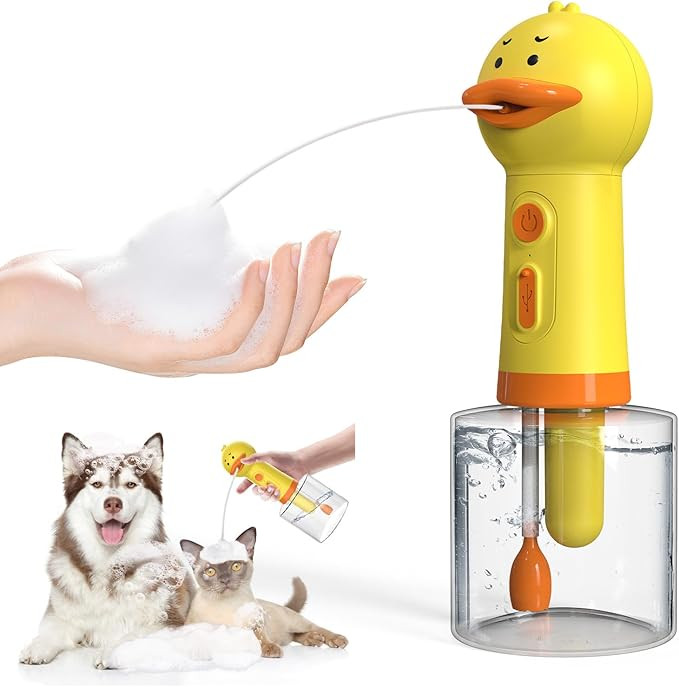 Electric Foaming Shampoo Dispenser, Automatic Rechargeable Soap Dispenser for Dog/Cat Bathing, Ba... | Amazon (US)