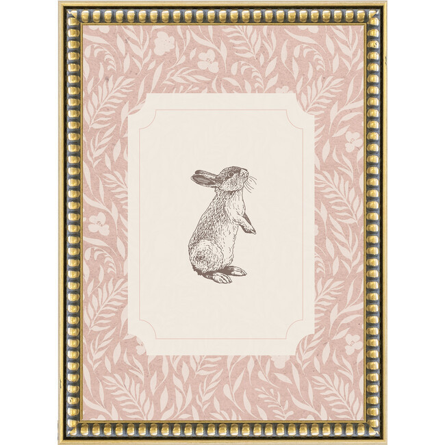 Bunny Canvas Print In 12X16, Pink Frame | Maisonette