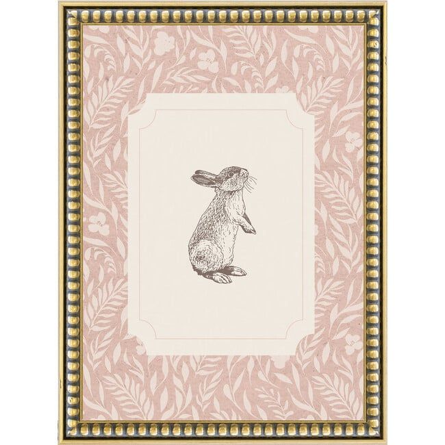 Bunny Canvas Print In 12X16, Pink Frame | Maisonette