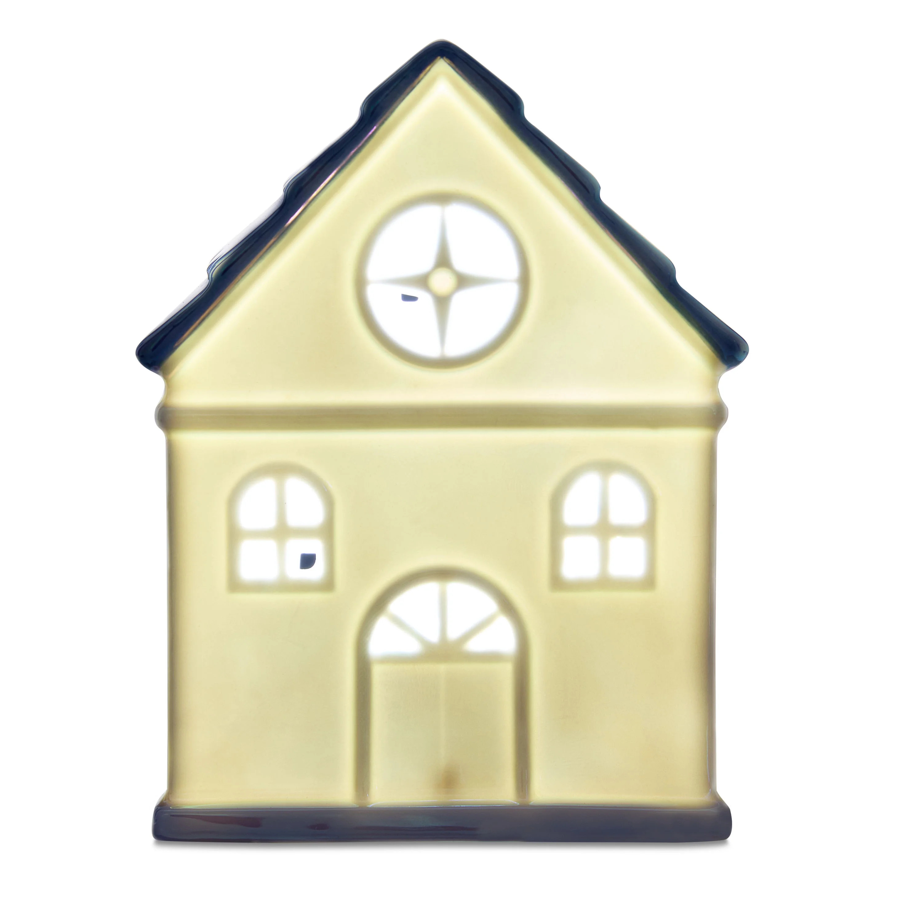 Light-Up Ceramic House Christmas Tabletop Decoration, White and Blue, 4.96", by Holiday Time | Walmart (US)