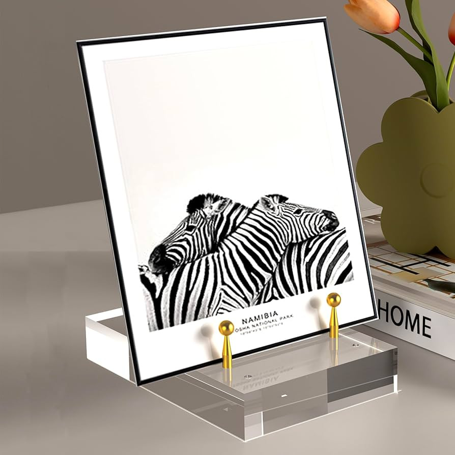 SVENJBB Acrylic Easel Display Stand with Adjustable Gold-Toned Pegs – Crystal Clear Acrylic wit... | Amazon (US)