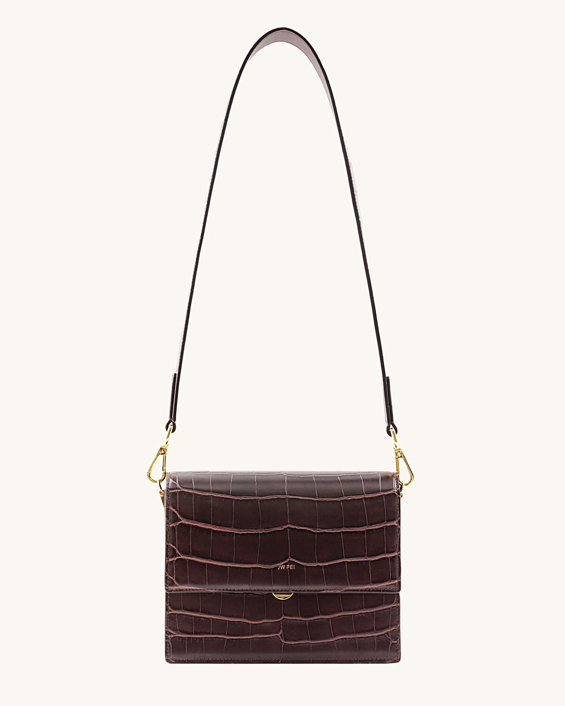 Mini Flap Crossbody - Brown Croc | JW PEI US