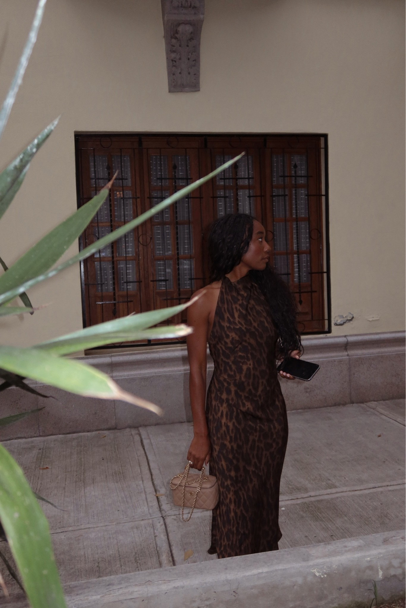 Satin halter dress

#LTKootd