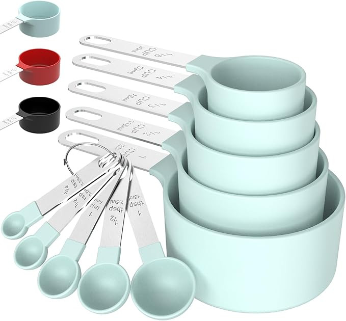 TILUCK Measuring Cups & Spoons Set, Stackable Cups and Spoons, Nesting Measure Cups with Stainles... | Amazon (US)
