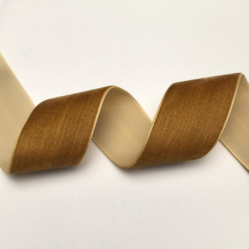 Chenkou Craft 5Yards Brown 1 1/2" Velvet Ribbon Bulk (Brown, 1 1/2"(40mm)) | Amazon (US)