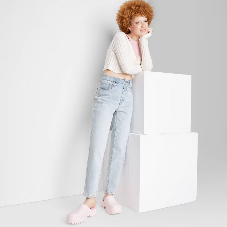 Women's Super-High Rise Tapered Jeans - Wild Fable™ Light Wash | Target