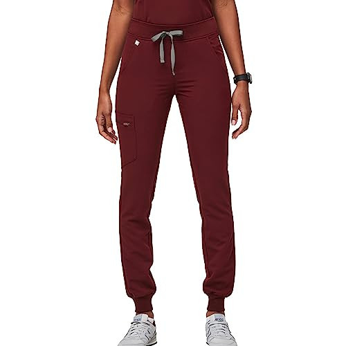 FIGS Zamora Jogger Style Scrub Pants for Women - Burgundy, L | Amazon (US)