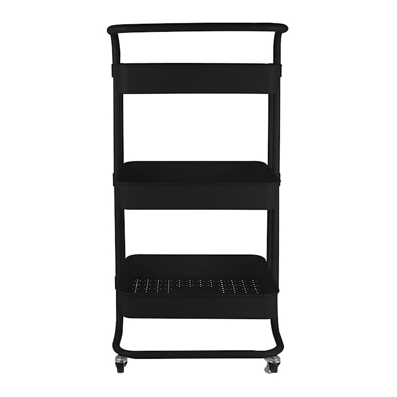 3-Tier Rolling Cart, Black | At Home