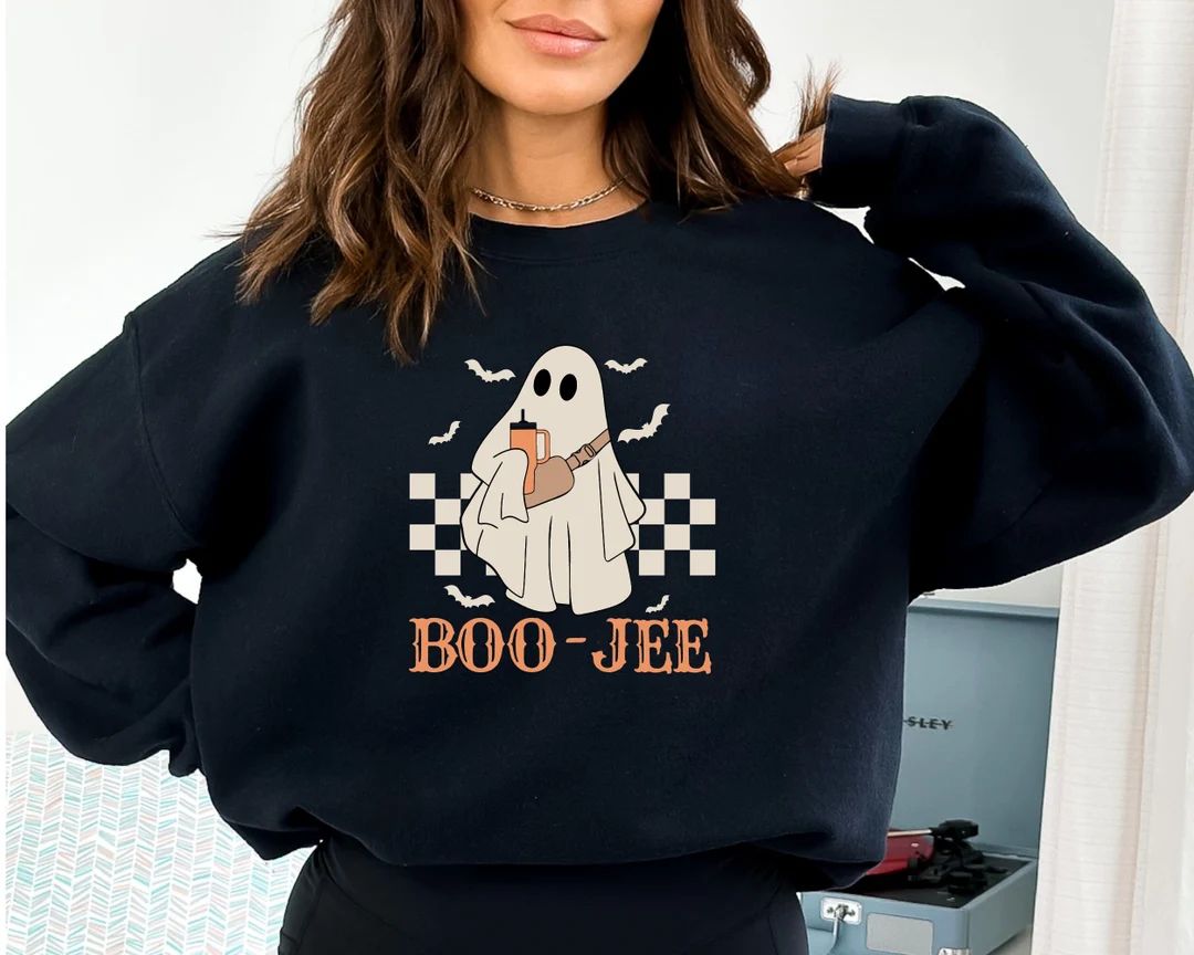 Boo Jee Sweatshirt, Halloween Ghost Hoodie, Boo Shirt, Spooky Ghost Hoodie, Spooky Season Sweater... | Etsy (US)