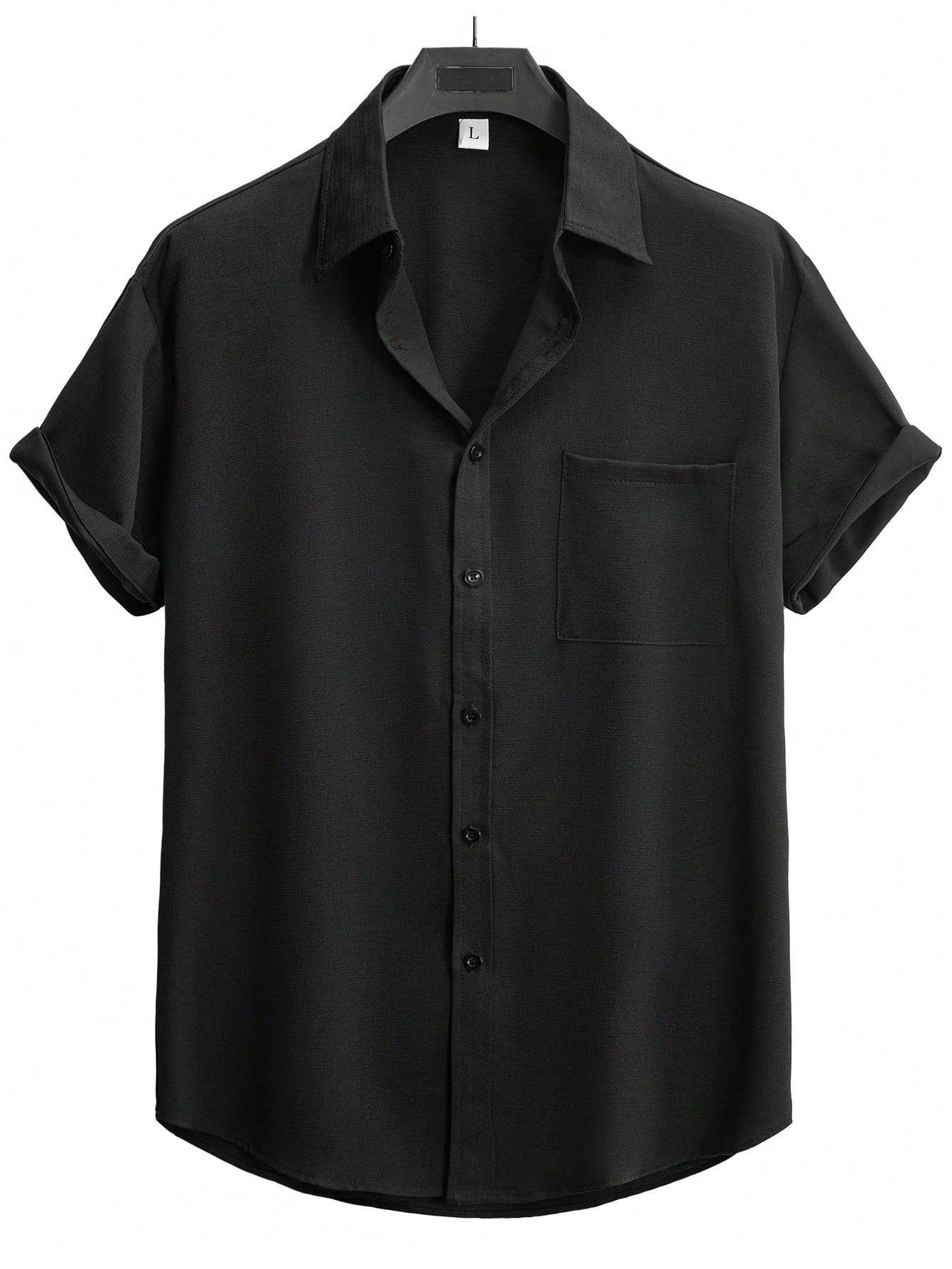 Manfinity Hypemode Men Solid Button Up Pocket Patched Shirt | SHEIN