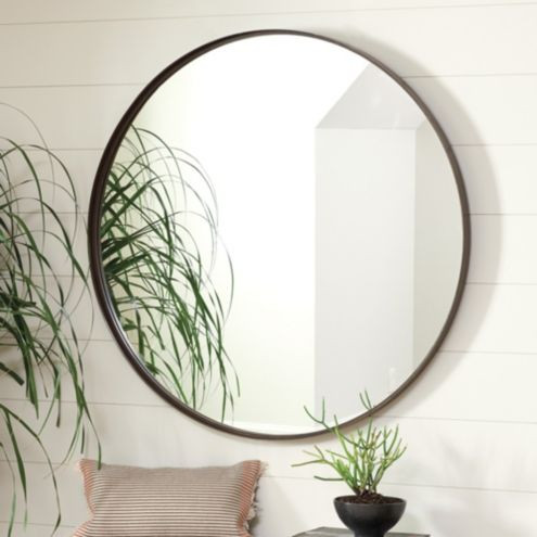 Thomas Round Mirror with Flat Metal Frame & Modern Simplicity Design | Ballard Designs, Inc.
