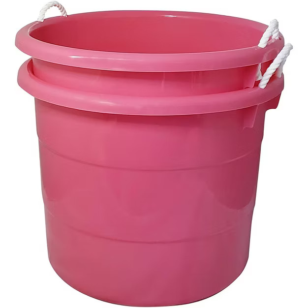Homz 0402PKDC Stackable Plastic 18 Gallon Utility Storage Container Bucket Tubs with Rope Handles... | Target