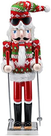 Ornativity Christmas Skier Man Nutcracker – Red and Green Wooden Nutcracker Guy with Ugly Sweat... | Amazon (US)