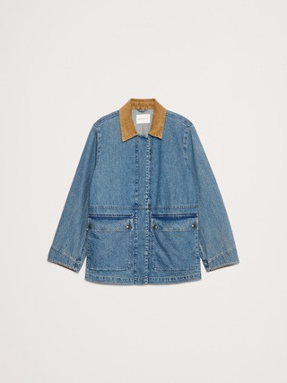 Denim Chore Coat with Corduroy Collar | Banana Republic (US)