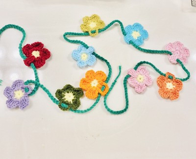 FLOWERS BUNTING BANNER Handmade Crochet Party Home decor GARLAND | eBay US