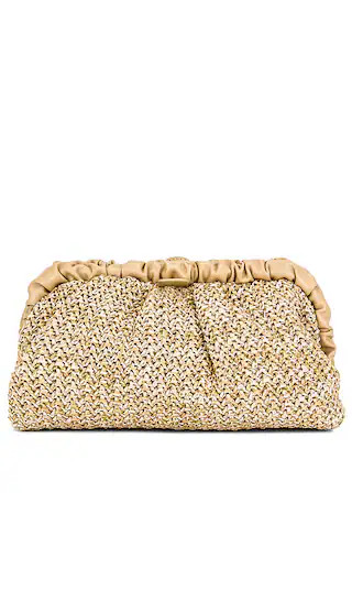 Amalia Pleated Woven Clutch in Natural | Revolve Clothing (Global)