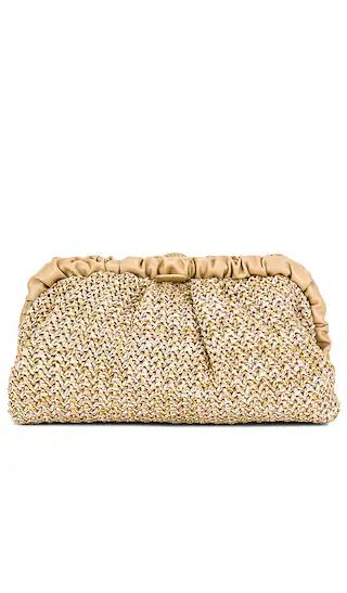 Amalia Pleated Woven Clutch in Natural | Revolve Clothing (Global)