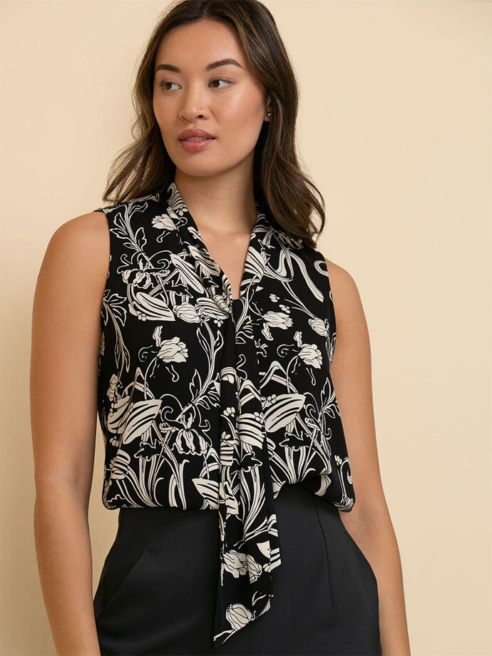 Sleeveless Tie-Neck Blouse | Ricki's