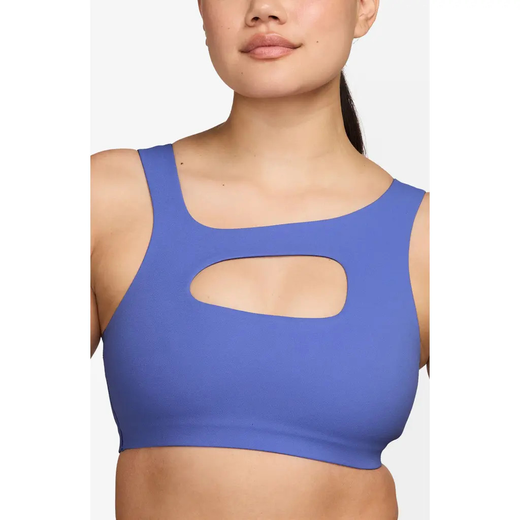 Nike Zenvy Dri-FIT Sports Bra in 570 Saphre/white at Nordstrom, Size X-Large | Nordstrom
