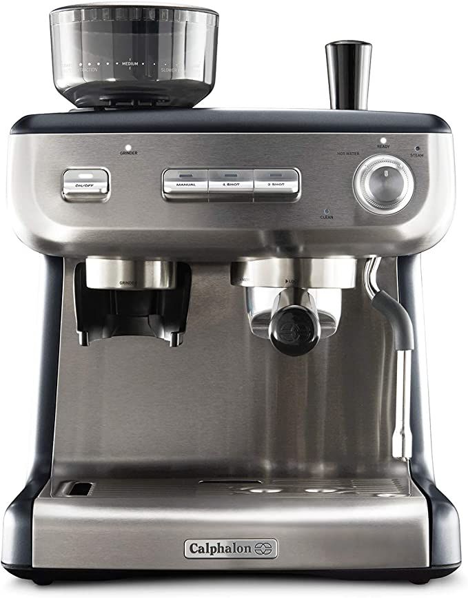 Amazon.com: Calphalon Espresso Machine with Coffee Grinder, Tamper, Milk Frothing Pitcher, and St... | Amazon (US)