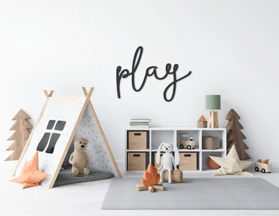 Play Word Cutout  Playroom Decor Sign  Kids Room Wall Decor | Etsy | Etsy (US)