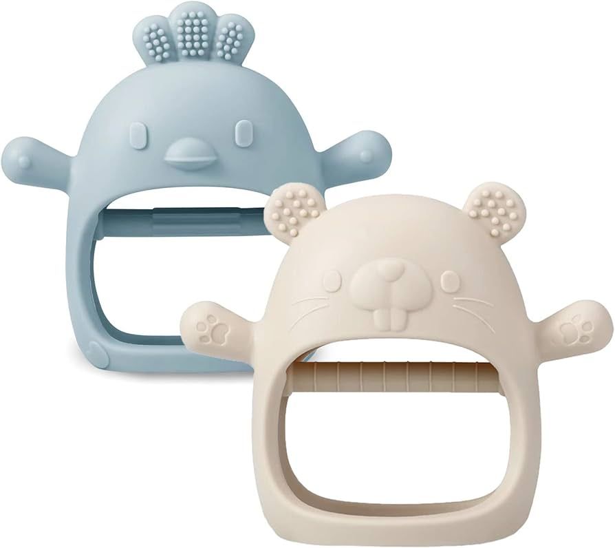 PandaEar 2 Pack Silicone Baby Teething Toys| Baby Hand Teether Mitten for Sucking Needs| Baby Che... | Amazon (CA)