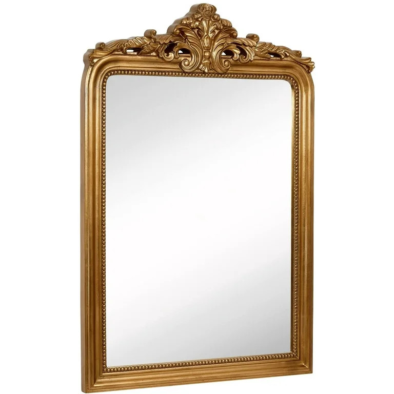 Hamilton Hills Top Gold Baroque Wall Mirror Rich Old World Feel Framed Beveled | Walmart (US)