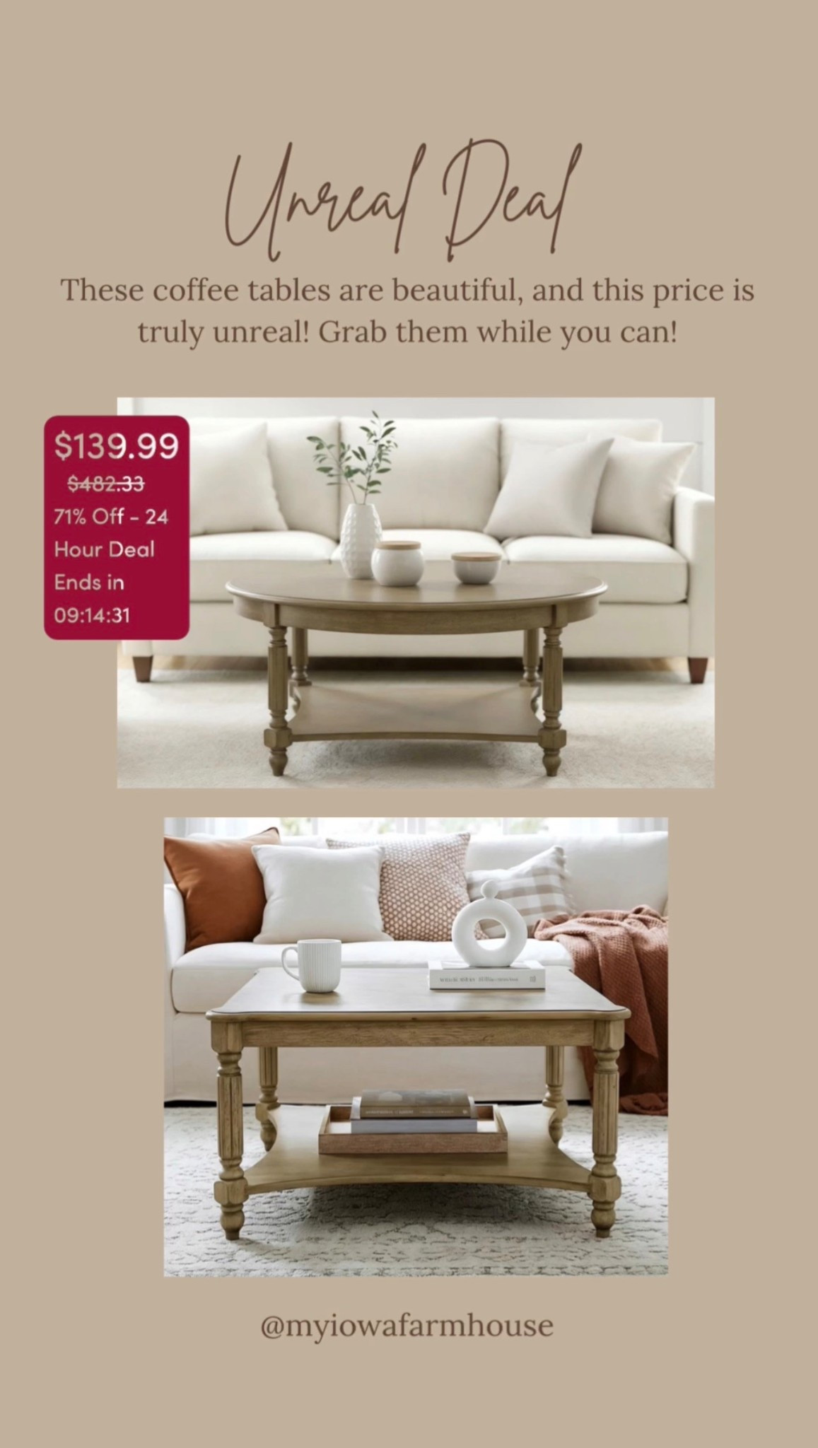These coffee tables are really beautiful. They look like they’re from Pottery Barn and if they were, they would be over $1000 each, but they are on sale for $128. They are only on sale for a limited time, so grab them while you can! 

#LTKHome #LTKSaleAlert