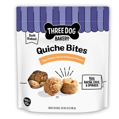 Three Dog Bakery Quiche Bites in Cheese and Bacon Flavor Dog Treats - 25oz | Target