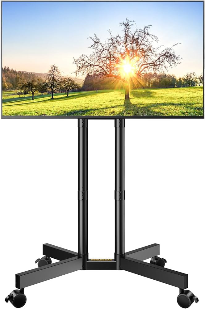 Perlegear Rolling TV Stand, Mobile TV Stand with Wheels for 32-75 inch TVs, Height Adjustable Mob... | Amazon (US)